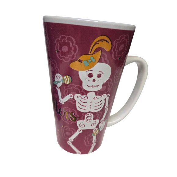 His &‎ Hers Skeleton Coffee Mugs Ceramic 16 oz Dia de Los Muertos Design - Picture 5 of 9
